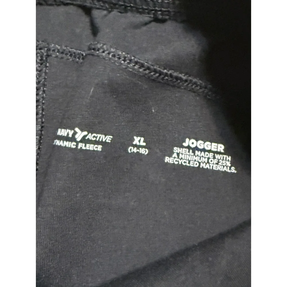 Old Navy Pants Boys Size XL Black Jogger Zipper Pocket Dynamic Fleece